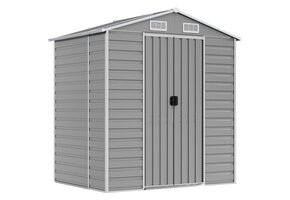 vidaXL Tuinschuur 191x130x198 cm Staal Lichtgrijs - 60% Korting!