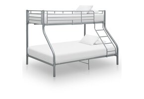 vidaXL Stapelbedframe Grijs Metaal 140x200/90x200 cm - 30% Korting!