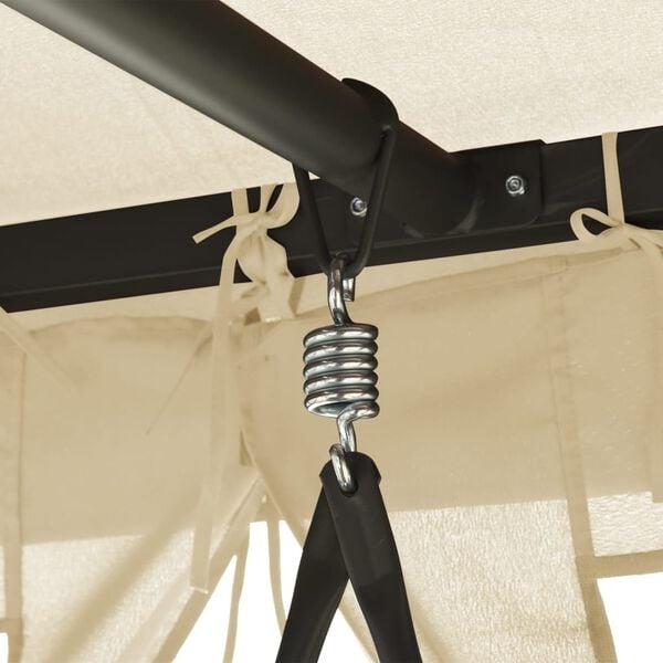 vidaXL Schommelbank met Prieel - Crèmewit | 35% Korting