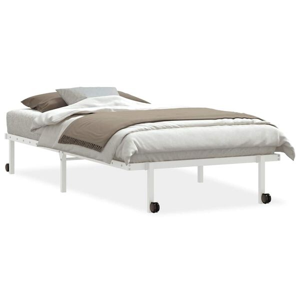 VidaXL Opvouwbaar Bedframe (100x190 cm, Wit Staal) - 55% Korting!