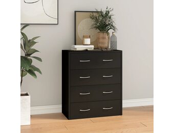 vidaXL Dressoir met 4 Lades - Zwart - 35% Korting