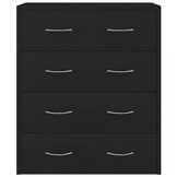 vidaXL Dressoir met 4 Lades - Zwart - 35% Korting