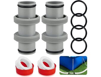 Zwembadslang Connectorset 38 mm (2 stuks) - 30% Korting! Intex, Bestway, Coleman