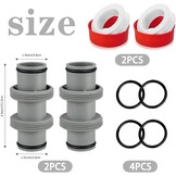 Zwembadslang Connectorset 38 mm (2 stuks) - 30% Korting! Intex, Bestway, Coleman
