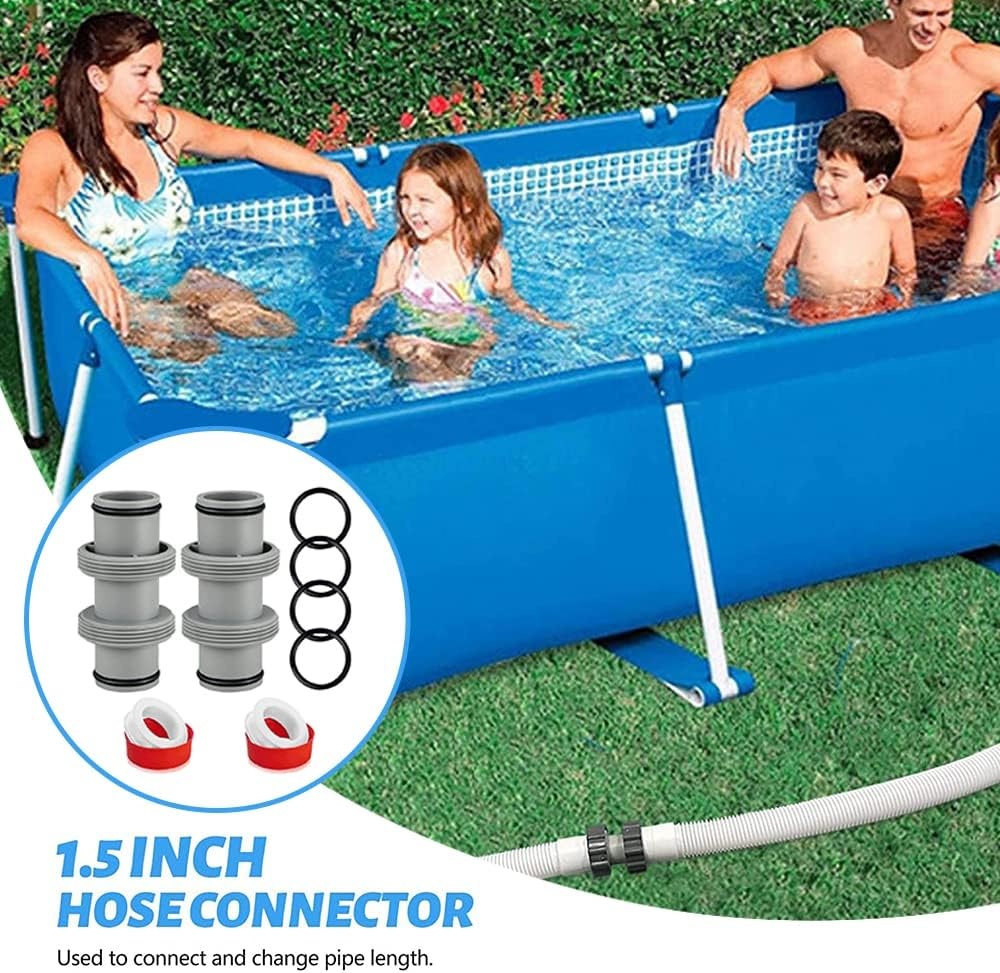Zwembadslang Connectorset 38 mm (2 stuks) - 30% Korting! Intex, Bestway, Coleman