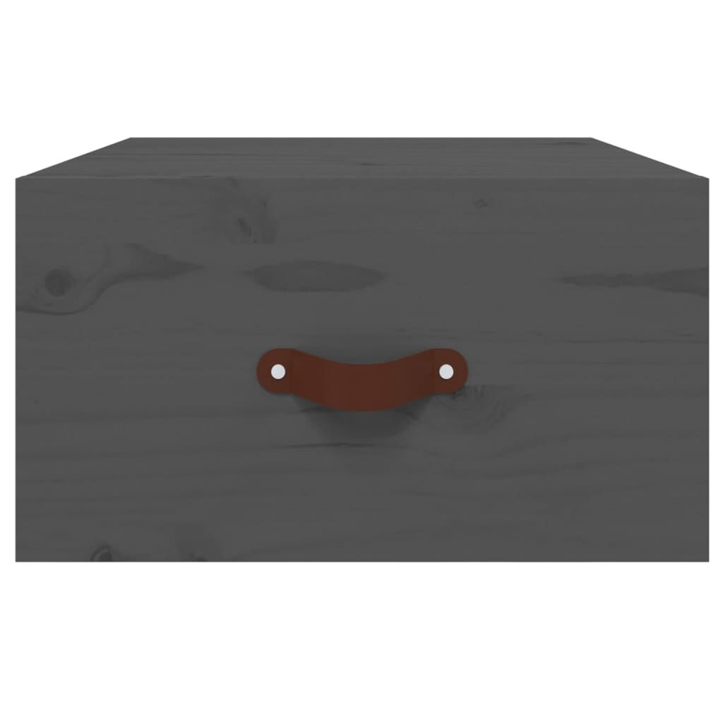 VidaXL Nachtkastje Wandgemonteerd (53% korting!) - Grijs Grenenhout