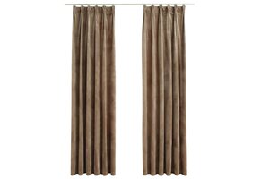 vidaXL Gordijnen Fluweel Beige 2 st. - 35% Korting!