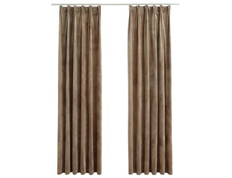 vidaXL Gordijnen Fluweel Beige 2 st. - 35% Korting!