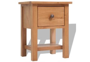 vidaXL Nachtkastje Massief Eikenhout (36x30x47 cm) - 71% Korting!