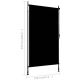 VidaXL Rolgordijn Buiten 120x270cm Antraciet | 57% Korting