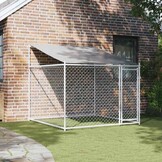 vidaXL Hondenhok met dak & deur (2x2x2m) - Gegalvaniseerd Staal Grijs - Nu 55% Korting!