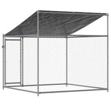 vidaXL Hondenhok met dak & deur (2x2x2m) - Gegalvaniseerd Staal Grijs - Nu 55% Korting!