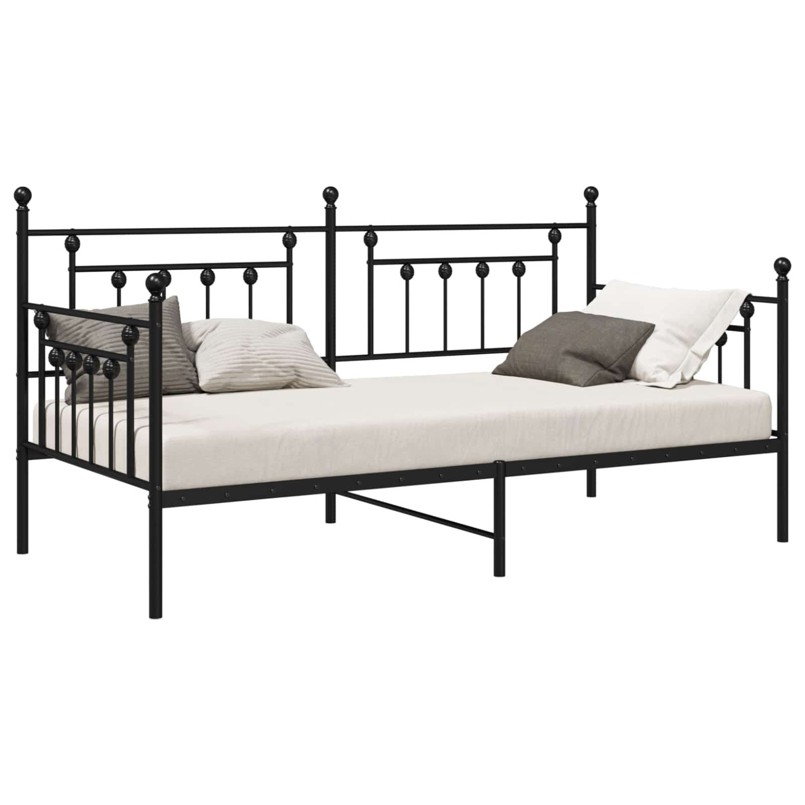vidaXL Daybed Frame Zwart Staal 100x200cm - 35% Korting!