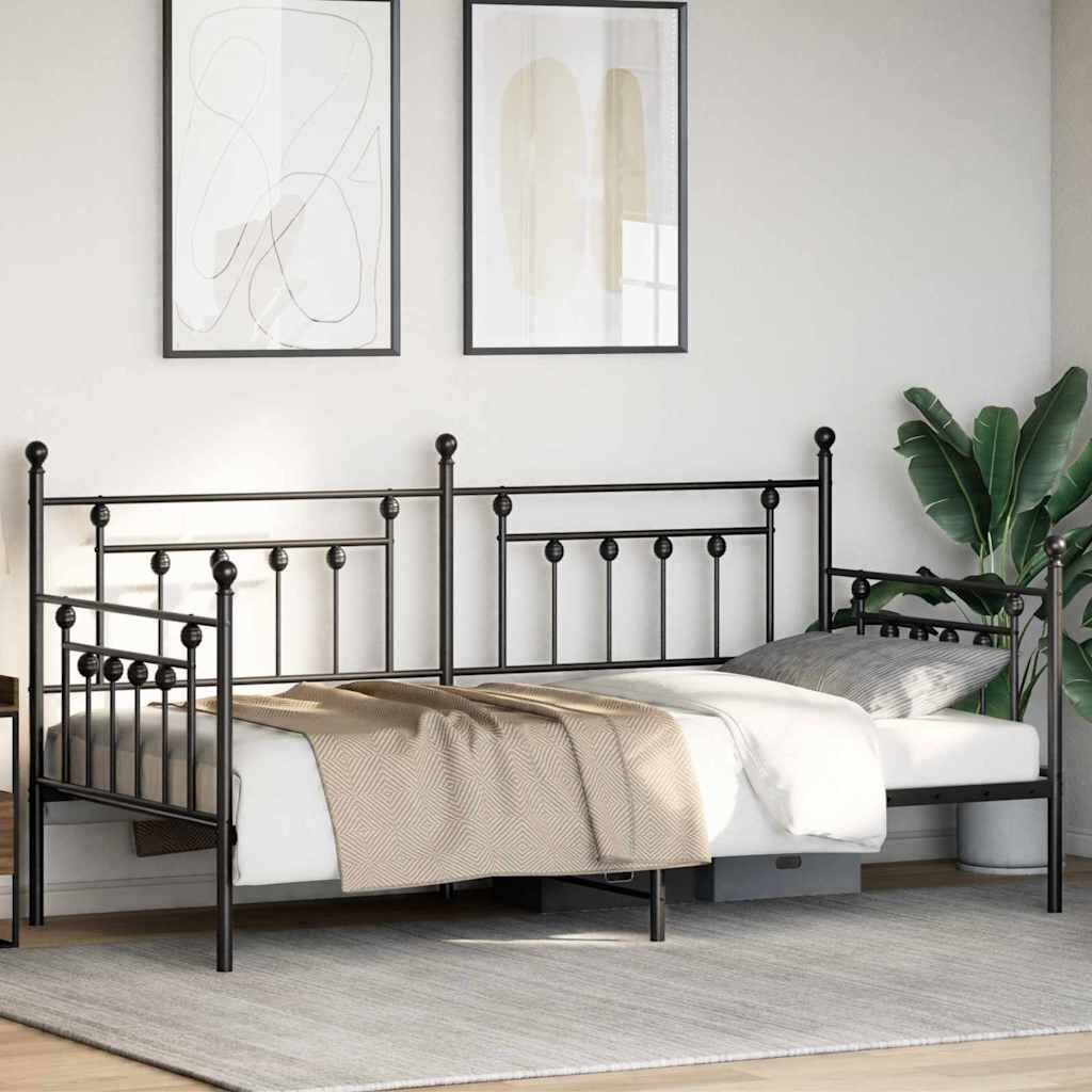 vidaXL Daybed Frame Zwart Staal 100x200cm - 35% Korting!