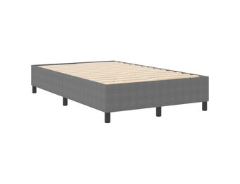 vidaXL Boxspring Bed Lichtgrijs 120x190 cm Katoen - 35% Korting!
