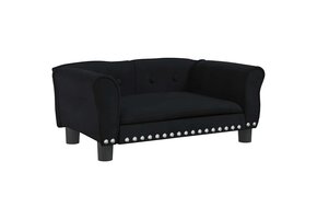 vidaXL Hondenmand Fluweel Zwart 70x45x30 cm - Nu 35% Korting!