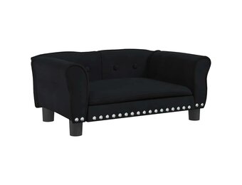 vidaXL Hondenmand Fluweel Zwart 70x45x30 cm - Nu 35% Korting!