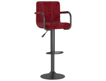 vidaXL Barkruk Fluweel Wijnrood - 60% Korting!