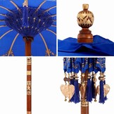 vidaXL Balinese Parasol Blauw (90-100) x 260 cm - 35% Korting