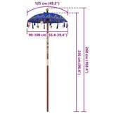 vidaXL Balinese Parasol Blauw (90-100) x 260 cm - 35% Korting