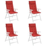 vidaXL Stoelkussens Hoge Rug Oxford Rood - 4 stuks - 42% korting