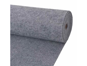 vidaXL Ribstof Tapijt 1,2x10m Grijs - Nu 55% Korting!