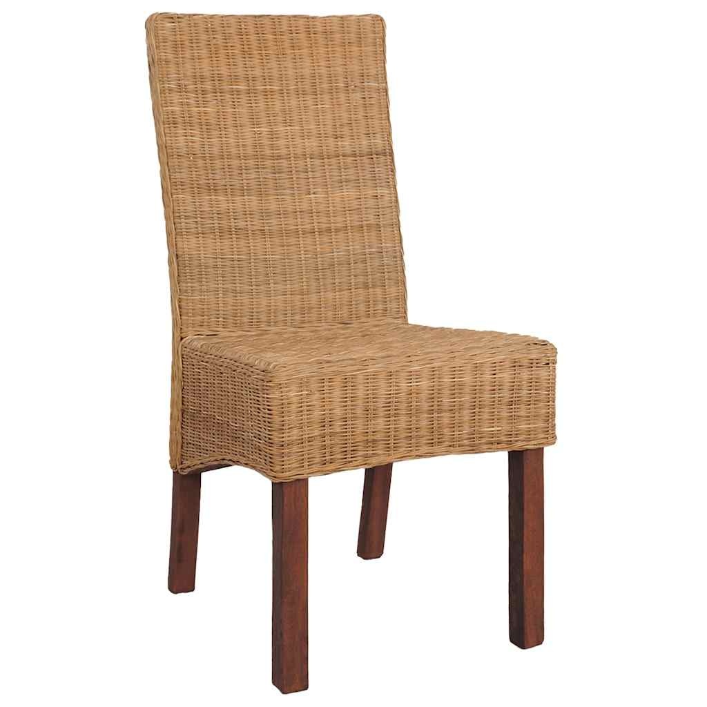 vidaXL Eetkamerstoelen 2 st Natuurlijk Rattan Bruin - 42% Korting!