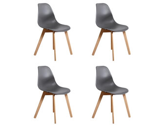 Eetkamerstoelen KITO (4-pack) - Grijs, 42% Korting
