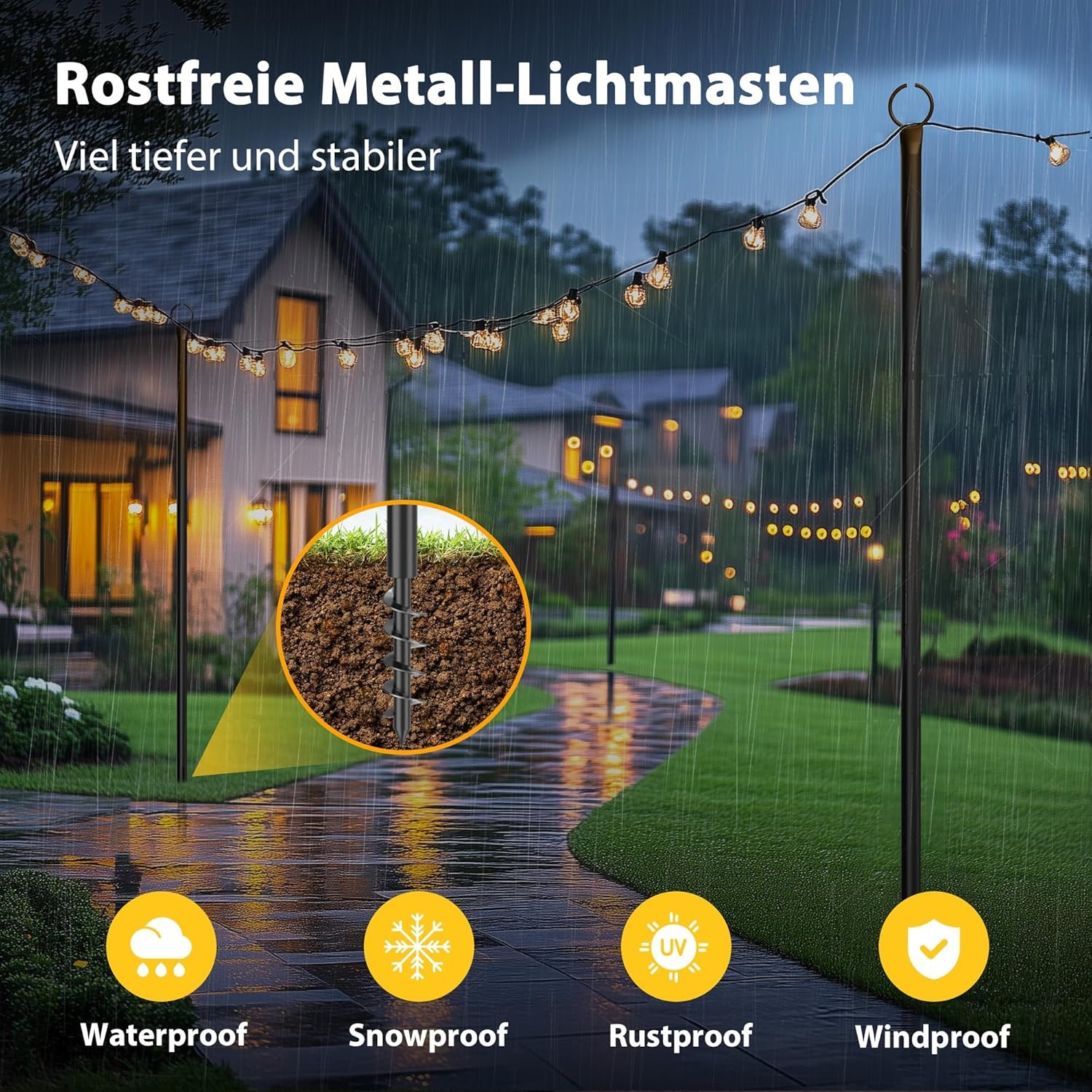 Set van 2 Slingerlichtjes Palen 3,2m - 63% Korting!