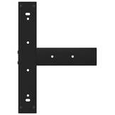 vidaXL Bartafelpoten T-vormig (2 st) - Zwart, Staal - Nu 35% Korting!