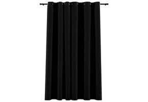 vidaXL Gordijn Linnen-Look Verduisterend Zwart - 64% Korting!