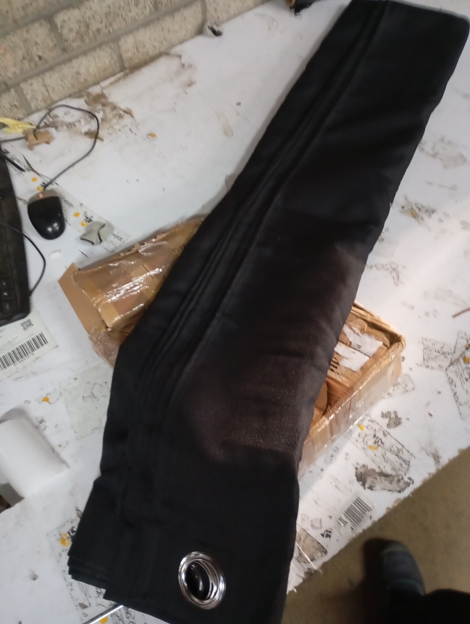 vidaXL Gordijn Linnen-Look Verduisterend Zwart - 64% Korting!