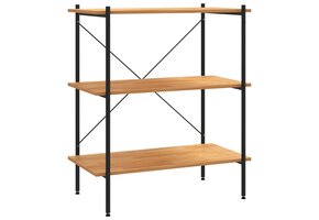 vidaXL Opbergrek 3-laags 80x40x92 cm zwart/eiken - 35% Korting