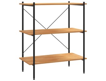 vidaXL Opbergrek 3-laags 80x40x92 cm zwart/eiken - 35% Korting