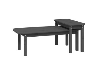 vidaXL 2-delige Salontafelset Grenenhout Grijs - 55% Korting!