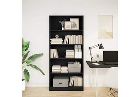 vidaXL Boekenkast 80x24x176cm - Zwart (35% Korting!)