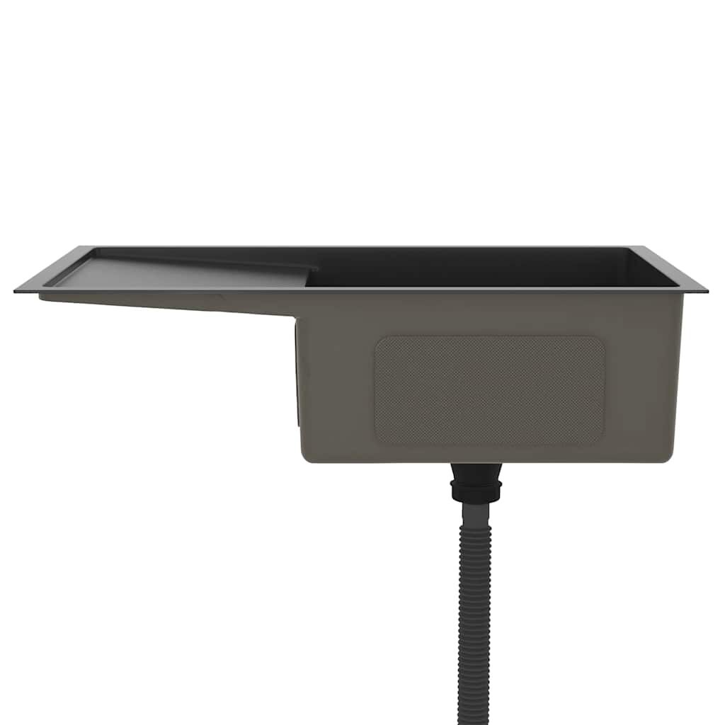 vidaXL RVS Gootsteen Zwart (35% Korting) - Retourdeal