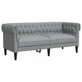 vidaXL Chesterfield 2-zitsbank (lichtgrijs, stof) - 35% Korting