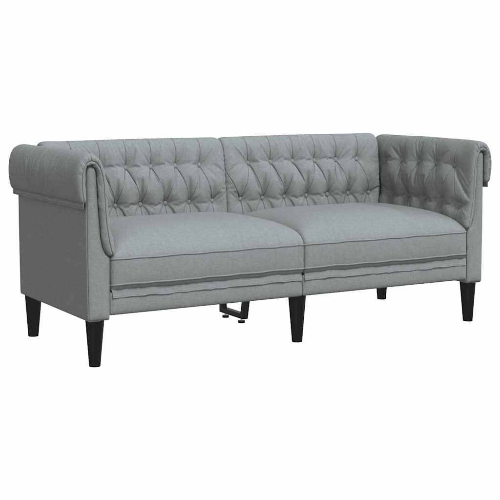 vidaXL Chesterfield 2-zitsbank (lichtgrijs, stof) - 35% Korting
