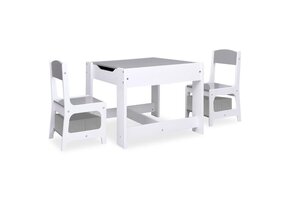 vidaXL Kindertafel met 2 Stoelen - MDF Wit | 41% Korting!