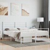 vidaXL Bedframe Metaal Wit 120x200 cm - Nu 59% Korting!