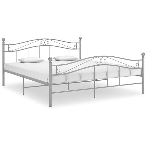 vidaXL Bedframe Metaal Grijs 200x200 cm - 55% Korting