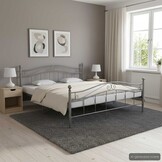 vidaXL Bedframe Metaal Grijs 200x200 cm - 55% Korting