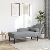 vidaXL Chaise longue stof lichtgrijs - 30% Korting!