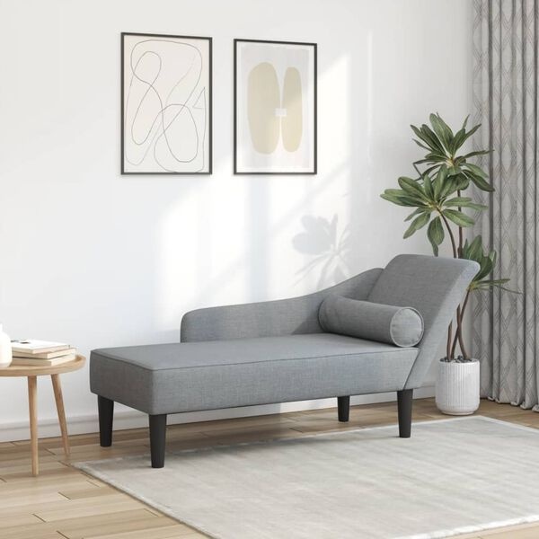 vidaXL Chaise longue stof lichtgrijs - 30% Korting!