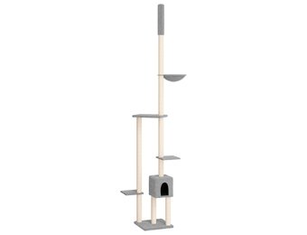 vidaXL Kattenmeubel Vloer tot Plafond 258,5-284,5 cm Grijs - 55% Korting!