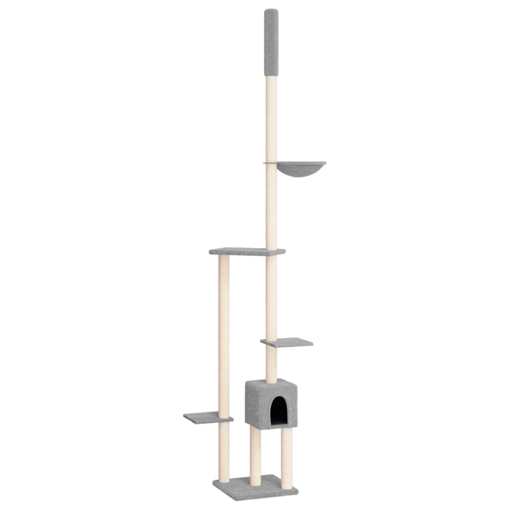 vidaXL Kattenmeubel Vloer tot Plafond 258,5-284,5 cm Grijs - 55% Korting!