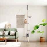vidaXL Kattenmeubel Vloer tot Plafond 258,5-284,5 cm Grijs - 55% Korting!