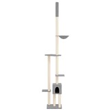 vidaXL Kattenmeubel Vloer tot Plafond 258,5-284,5 cm Grijs - 55% Korting!