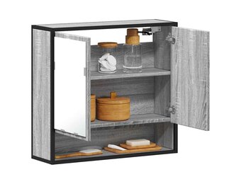VidaXL Badkamerspiegelkast 65x20x60 cm Grijs Sonoma Eiken - Nu 30% Korting!